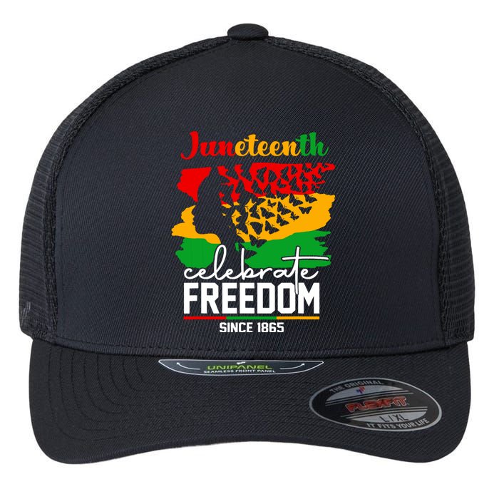 Butterfly Juneteenth African Pride Afro Black Women Flexfit Unipanel Trucker Cap