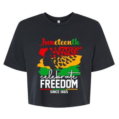 Butterfly Juneteenth African Pride Afro Black Women Bella+Canvas Jersey Crop Tee