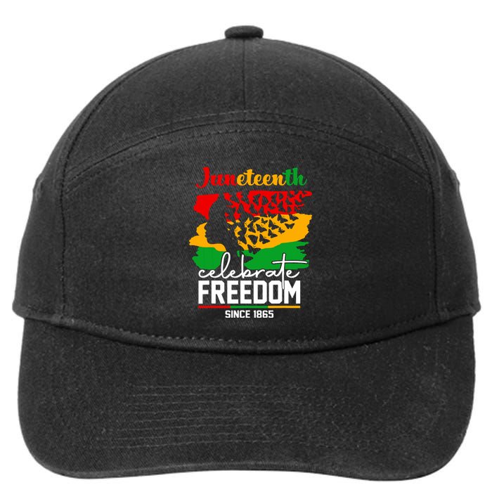 Butterfly Juneteenth African Pride Afro Black Women 7-Panel Snapback Hat