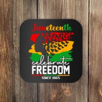 Butterfly Juneteenth African Pride Afro Black Women Coaster