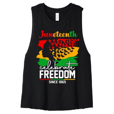 Butterfly Juneteenth African Pride Afro Black Women Women's Racerback Cropped Tank