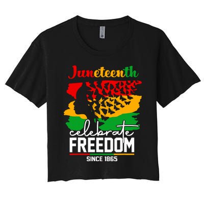 Butterfly Juneteenth African Pride Afro Black Women Women's Crop Top Tee