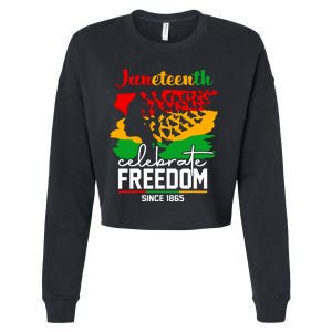 Butterfly Juneteenth African Pride Afro Black Women Cropped Pullover Crew