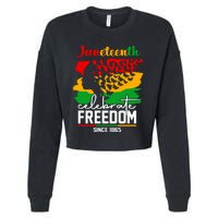 Butterfly Juneteenth African Pride Afro Black Women Cropped Pullover Crew