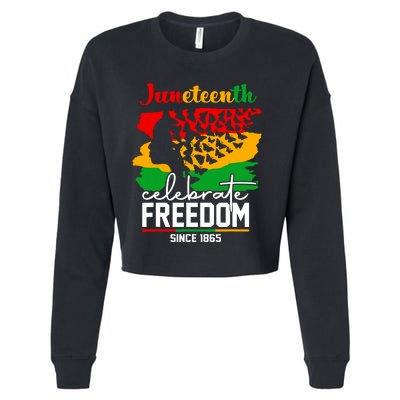 Butterfly Juneteenth African Pride Afro Black Women Cropped Pullover Crew