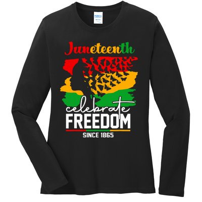 Butterfly Juneteenth African Pride Afro Black Women Ladies Long Sleeve Shirt