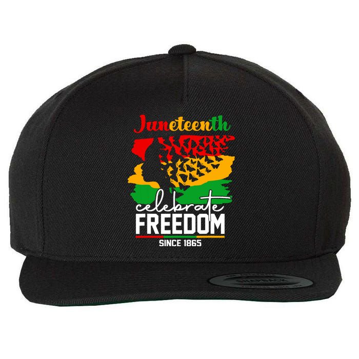 Butterfly Juneteenth African Pride Afro Black Women Wool Snapback Cap