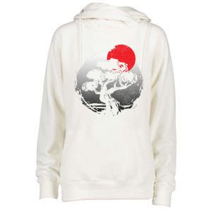 Bonsai Japanese Art Bonzai Gift Womens Funnel Neck Pullover Hood