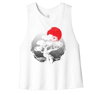 Bonsai Japanese Art Bonzai Gift Women's Racerback Cropped Tank