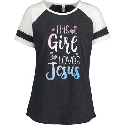 Best Jesus Art Religion Christian Decoration Enza Ladies Jersey Colorblock Tee