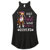 Boxer Just A Who Loves Boxers Dogs Lover Gift Women’s Perfect Tri Rocker Tank