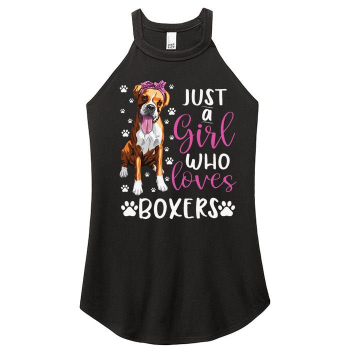 Boxer Just A Who Loves Boxers Dogs Lover Gift Women’s Perfect Tri Rocker Tank