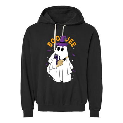 Boo Jee Boujee Funny Halloween Cute Boo Ghost Spooky Costume Garment-Dyed Fleece Hoodie