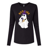 Boo Jee Boujee Funny Halloween Cute Boo Ghost Spooky Costume Womens Cotton Relaxed Long Sleeve T-Shirt