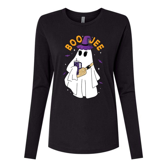 Boo Jee Boujee Funny Halloween Cute Boo Ghost Spooky Costume Womens Cotton Relaxed Long Sleeve T-Shirt