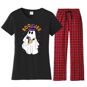 Boo Jee Boujee Funny Halloween Cute Boo Ghost Spooky Costume Women's Flannel Pajama Set