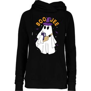 Boo Jee Boujee Funny Halloween Cute Boo Ghost Spooky Costume Womens Funnel Neck Pullover Hood