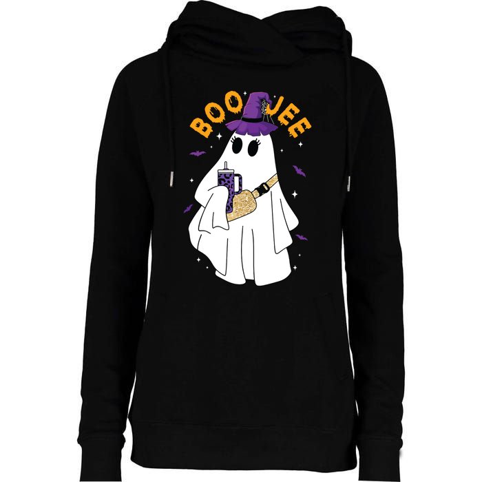 Boo Jee Boujee Funny Halloween Cute Boo Ghost Spooky Costume Womens Funnel Neck Pullover Hood