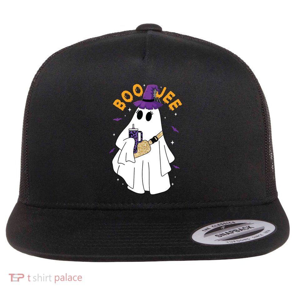 Boo Jee Boujee Funny Halloween Cute Boo Ghost Spooky Costume Flatbill Hat