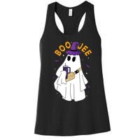 Boo Jee Boujee Funny Halloween Cute Boo Ghost Spooky Costume Women's Racerback Tank