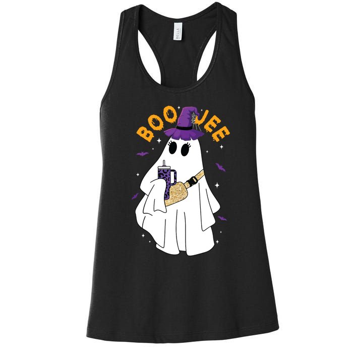 Boo Jee Boujee Funny Halloween Cute Boo Ghost Spooky Costume Women's Racerback Tank