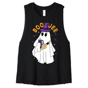 Boo Jee Boujee Funny Halloween Cute Boo Ghost Spooky Costume Women's Racerback Cropped Tank