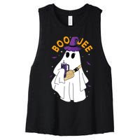 Boo Jee Boujee Funny Halloween Cute Boo Ghost Spooky Costume Women's Racerback Cropped Tank