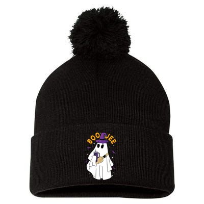 Boo Jee Boujee Funny Halloween Cute Boo Ghost Spooky Costume Pom Pom 12in Knit Beanie