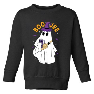 Boo Jee Boujee Funny Halloween Cute Boo Ghost Spooky Costume Toddler Sweatshirt