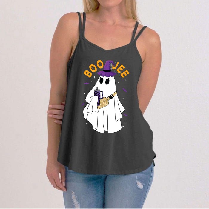 Boo Jee Boujee Funny Halloween Cute Boo Ghost Spooky Costume Women's Strappy Tank