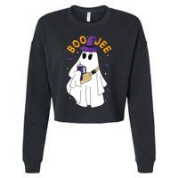 Boo Jee Boujee Funny Halloween Cute Boo Ghost Spooky Costume Cropped Pullover Crew