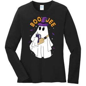 Boo Jee Boujee Funny Halloween Cute Boo Ghost Spooky Costume Ladies Long Sleeve Shirt