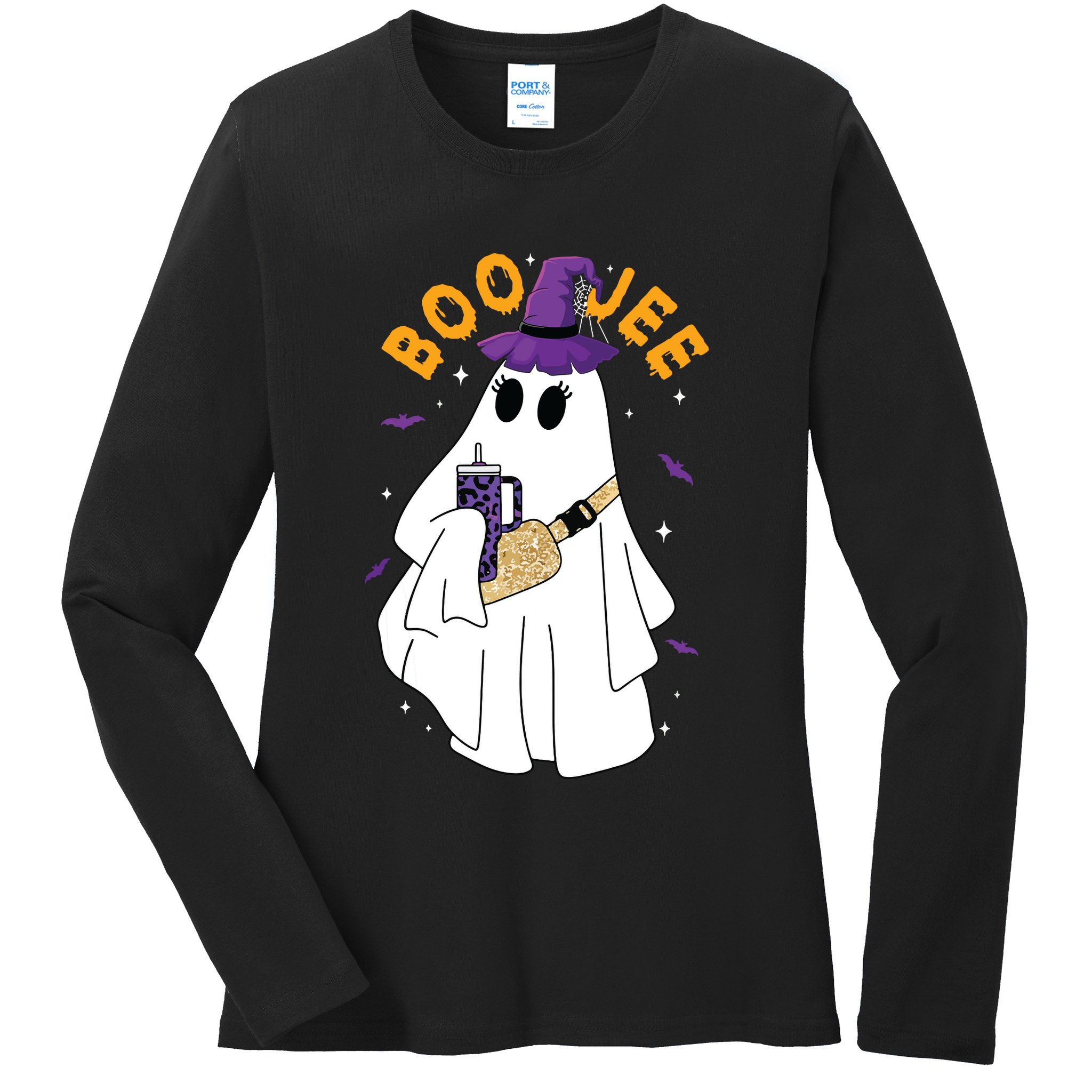 Boo Jee Boujee Funny Halloween Cute Boo Ghost Spooky Costume Ladies Long Sleeve Shirt
