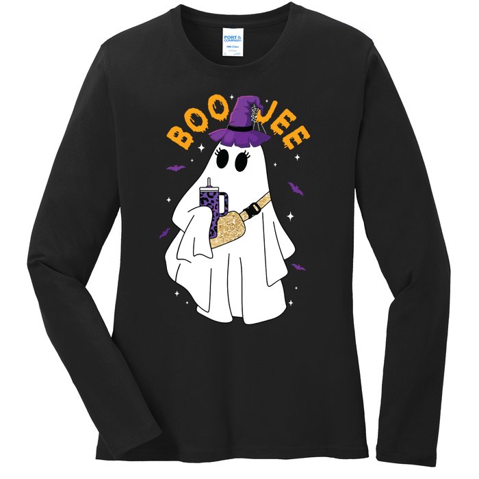 Boo Jee Boujee Funny Halloween Cute Boo Ghost Spooky Costume Ladies Long Sleeve Shirt