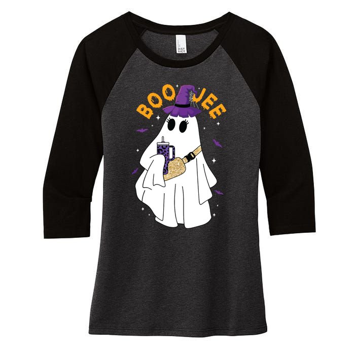 Boo Jee Boujee Funny Halloween Cute Boo Ghost Spooky Costume Women's Tri-Blend 3/4-Sleeve Raglan Shirt