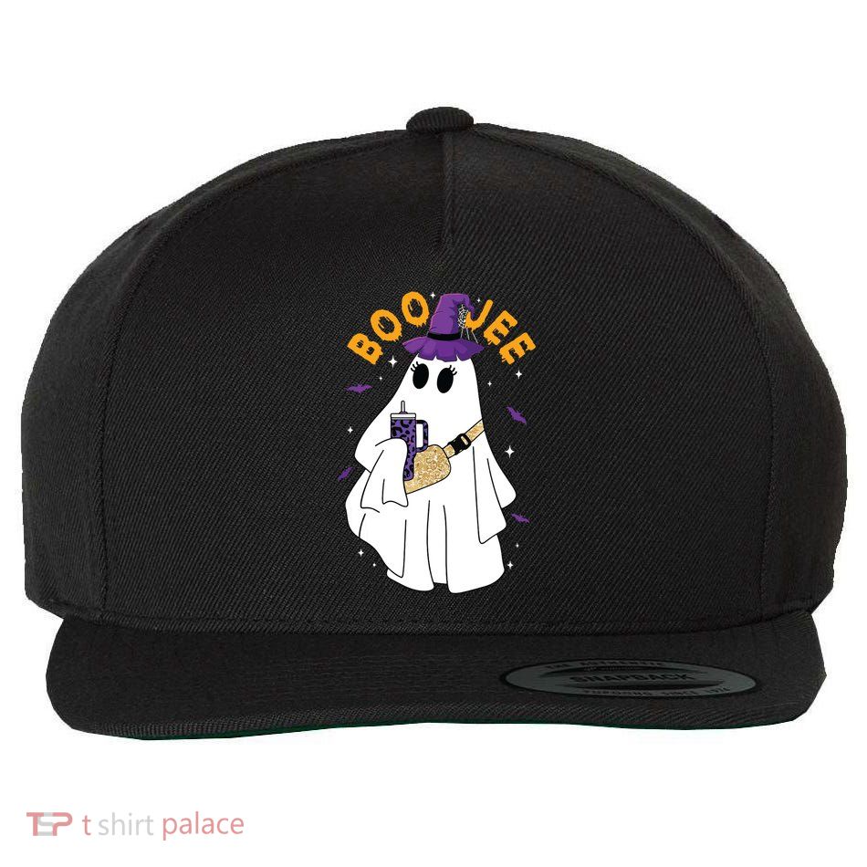 Boo Jee Boujee Funny Halloween Cute Boo Ghost Spooky Costume Wool Snapback Cap