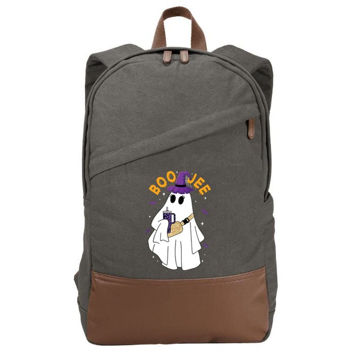 Boo Jee Boujee Funny Halloween Cute Boo Ghost Spooky Costume Cotton Canvas Backpack