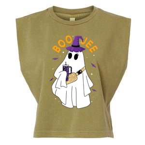 Boo Jee Boujee Funny Halloween Cute Boo Ghost Spooky Costume Garment-Dyed Women's Muscle Tee