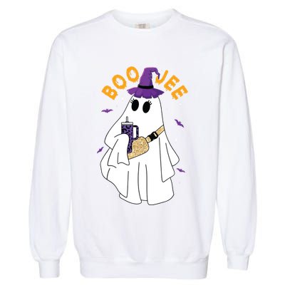 Boo Jee Boujee Funny Halloween Cute Boo Ghost Spooky Costume Garment-Dyed Sweatshirt