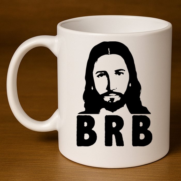BRB Jesus Be Right Back 11oz C Handle Ceramic Mug