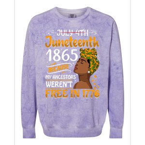 Black Junenth Because My Ancestor WerenT Free 1776 Gift Colorblast Crewneck Sweatshirt