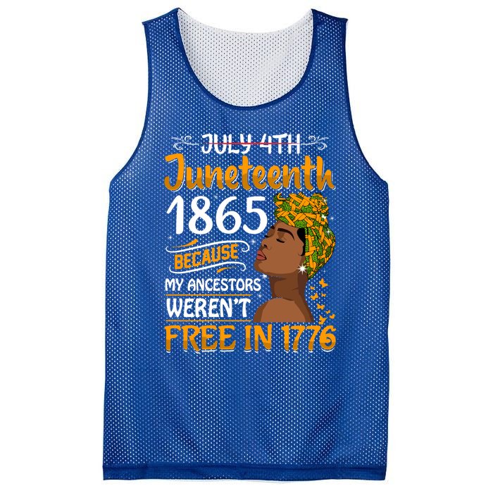 Black Junenth Because My Ancestor WerenT Free 1776 Gift Mesh Reversible Basketball Jersey Tank