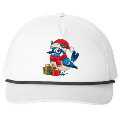 Blue Jay Bird Lover Xmas Holiday Santa Blue Jay Christmas Snapback Five-Panel Rope Hat