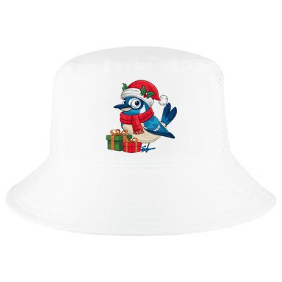 Blue Jay Bird Lover Xmas Holiday Santa Blue Jay Christmas Cool Comfort Performance Bucket Hat