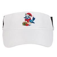 Blue Jay Bird Lover Xmas Holiday Santa Blue Jay Christmas Adult Drive Performance Visor