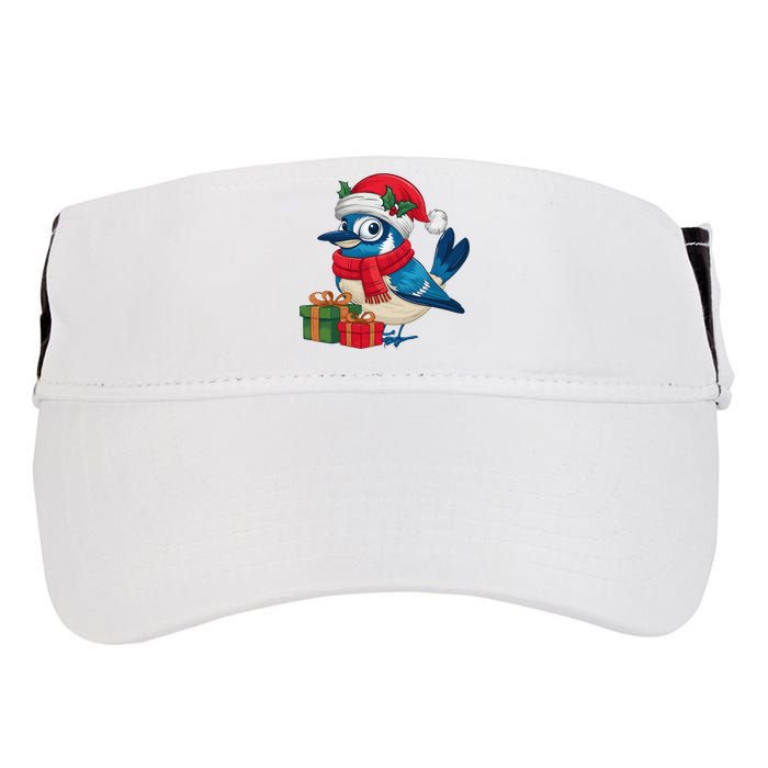 Blue Jay Bird Lover Xmas Holiday Santa Blue Jay Christmas Adult Drive Performance Visor