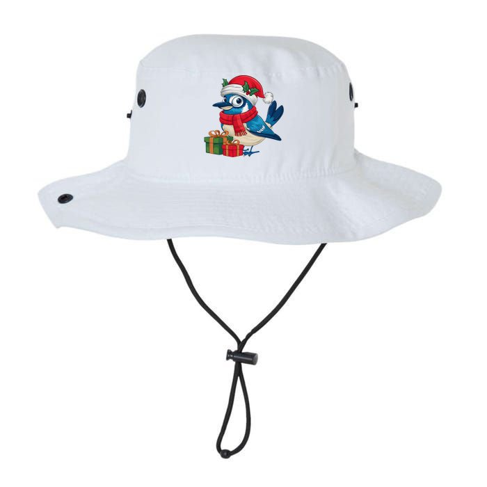 Blue Jay Bird Lover Xmas Holiday Santa Blue Jay Christmas Legacy Cool Fit Booney Bucket Hat