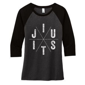 Brazilian Jiu-jitsu BJJ The cross face position Women's Tri-Blend 3/4-Sleeve Raglan Shirt