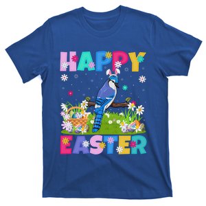 Blue Jay Bird Happy Easter Bunny Blue Jay Easter Sunday Meaningful Gift T-Shirt