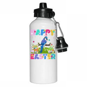 Blue Jay Bird Happy Easter Bunny Blue Jay Easter Sunday Meaningful Gift Aluminum Water Bottle